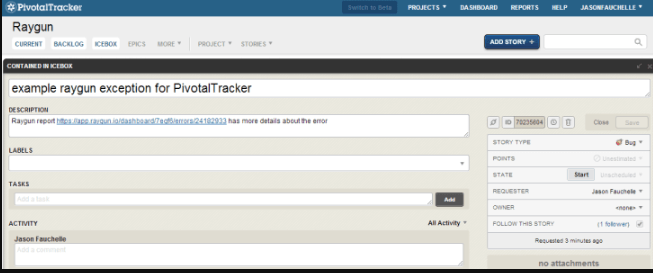 image showing Pivotal Tracker&rsquo;s analytics feature